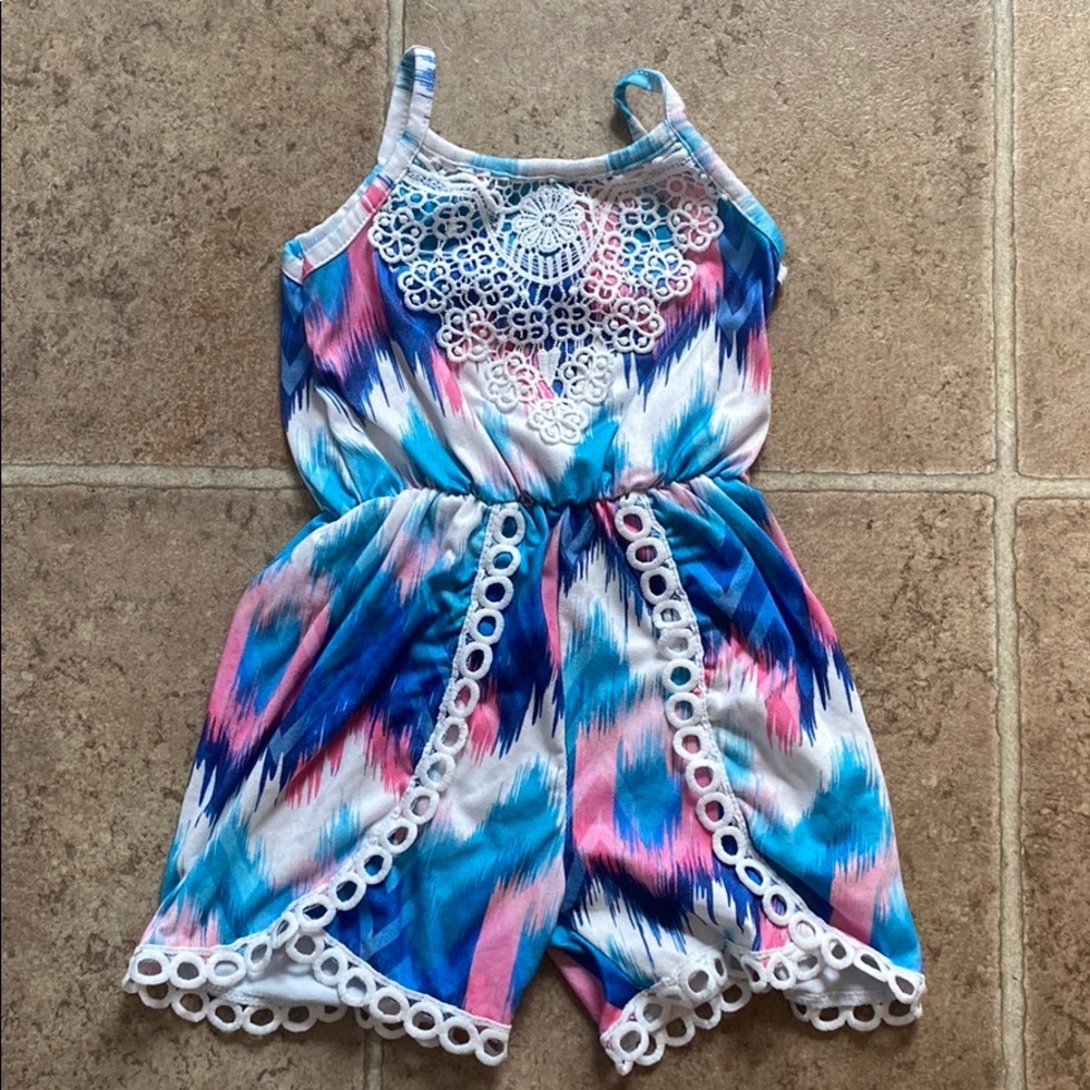 Toddler girl tie dye romper